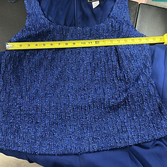 NWT Alex evenings 2 piece size 18 Elegant Bright Blue Beaded Gown - Picture 8 of 12